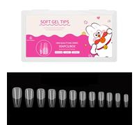 504Pieces False Nails Coffin Clear Fake Tips Press On Nails Soak Off Full Tips For Extension 12 Sizes