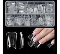 504x Curved Nail Tips Duck Nail Tips Press On Nail Tips Half Cover False Nail Clear Nail Tips for Nail Extension