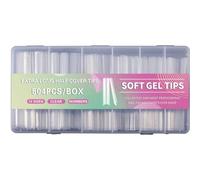504x/Set Soft Gels Tips Press On Extra Long Full Tips Clear Tips Ballerinas False Nails for Salons