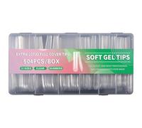 504x/Set Soft Gels Tips Press On Extra Long Full Tips Clear Tips Ballerinas False Nails for Salons