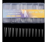 504x Soft Gels Tips Clear Tips Ballerinas False Nails Extra Long Full Tips Press On Tips Supplies
