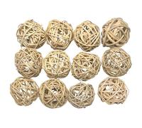 5056 Medium Natural Vine Balls Pk12 - Easy to Shred Natural Bird Foot Toys, Woven with Lightweight Rattan Vine, Chewing Fun