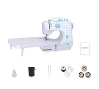 505A Mini Electric Sewing Machine, 12 Built-in Stitches with Extension Table, Portable Household Sewing Kit for Beginners, 27.5x12.1x26cm