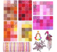 50850pcs 144 Colors 2mm Glass Seed Beads Kit for Jewelry Making,6 Boxes Warm Tone Small Craft Embroidery Beads with 7x2mm Tube Bugle Bead for DIY Bracelets, Necklaces, Crafts
