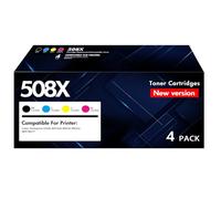 508X 508A Toner Cartridge Set: Compatible Replacement for HP 508X 508A for Color Enterprise M553 M552 553 MFP M577 Series Printer CF360X CF361X CF362X CF363X Ink (4-Pack, Black Cyan Magenta Yellow)