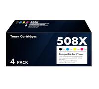 508X 508A Toner Cartridge Set: Compatible Replacement for HP 508X 508A for Color Enterprise M553 M552 553 MFP M577 Series Printer CF360X CF361X CF362X CF363X Ink (4-Pack, Black Cyan Magenta Yellow)