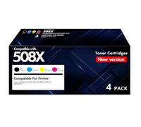 508X 508A Toner Cartridge Set: Compatible Replacement for HP 508X 508A for Color Enterprise M553 M552 553 MFP M577 Series Printer CF360X CF361X CF362X CF363X Ink (4-Pack, Black Cyan Magenta Yellow)