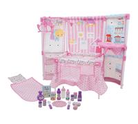 509 Crew BnB Pink Doll Furniture Set - 14'' Baby Doll Built in Highchair & Play Yard Accessories Kids Pretend Sleep Play Set Ages 3+ (T797025)