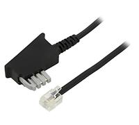 50952 Cable: Telephone RJ11 Male, TAE N Male 6m Black Core: CCA GOOBAY