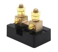 50A 50mV DC Current Shunt Resistor Kit - ±0.25% Accuracy, Brass Manganin Shunt for Ammeter Panel, Automotive & Solar DC Measurement