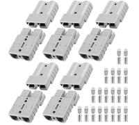 50A Battery Connector Kit 10PCS, Connect Modular Power Battery with Copper Silver-Plated, 600v Plug Connection Quick Disconnect Grey Terminals Anderson for 12v Motorhome Caravan Systems Car Camper