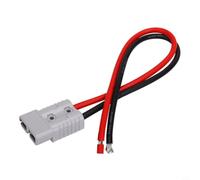 50A Heavy Duty Charging Connector for Electric Forklift and RV, Silver-Plated Copper 2P Style with Cable for High Current Applications(30cm)