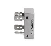 50A KBPC5010 10pcs High Power Metal Single Phase Bridge Rectifiers,Full Bridge Diode Component AC to DC Conversion for Power Supply, with Good Heat Dissipation and Low Voltage