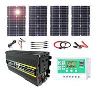50A Solar Charge Controller Kit with 800W Pure Sine Wave Inverter - Waterproof Power Solution for RVs and Boats(100W)