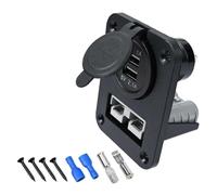 50A Solar Connector Panel Dual USB Socket Flame Retrant 12-24V Flush Mount For Caravan RV Marine Yacht Bus Truck Installation