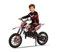 50cc Kids Dirt Bike - Gas Powered Motocross Motorcycle for Boys & Girls Ages 8-12, Off-Road Mini Bike with Dual Disc Brakes & 40KM/H Max Speed - Children's Day/Birthday Gift (Red)
