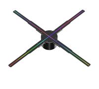 50cm/19.7in 3D Holographic Projector, Bar Restaurant Christmas Holiday Decoration Fan Screen LED Holographic Advertisement Sign Lights Vivid Visuals