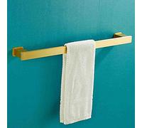 "50cm 2-Tier Wall-Mounted Shelf Rack - Adhesive Aluminum No Drill Anti-Rust Stylish Golden Finish for Bathroom & Kitchen nization - Set of 3"