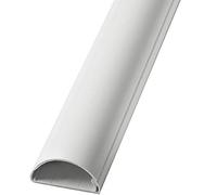 50cm - 30mm x 15mm White Trunking | Half Round Cable Conduit Cover | HDMI AV TV Ethernet & Audio Wire Ducting | Wall Tidy Management | Self-Adhesive Backing *Easy Install* | Neat Skirting Home