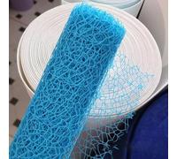 50cm * 4.5m Flower Wrapped Yarn DIY Handmade Floral Products Jacquard Hollow Mesh Yarn Packaging Paper(Lake Blue)