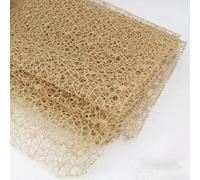 50cm * 4.5m Flower Wrapped Yarn DIY Handmade Floral Products Jacquard Hollow Mesh Yarn Packaging Paper(Light Coffee)