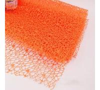 50cm * 4.5m Flower Wrapped Yarn DIY Handmade Floral Products Jacquard Hollow Mesh Yarn Packaging Paper(Orange)