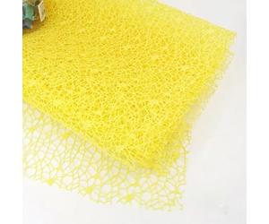 50cm * 4.5m Flower Wrapped Yarn DIY Handmade Floral Products Jacquard Hollow Mesh Yarn Packaging Paper(Yellow)