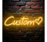 50Cm 9 Letters Custom Neon Name Sign With Heart, Led Wall Decor, Usb Powered, Personalized Gift
