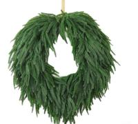 50cm Artificial Wreath Classic Rural Style Green | UV resistant plastic, fade for proof colors, long lasting seasonal display, lightweight design, green finish