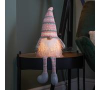 50cm Battery Operated Light up Male Christmas Gonk with Dangly Legs in Striped Hat