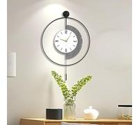 50cm Big Decorative Modern Wall Clock with Pendulum - Battery Operated, Silent Design for Living Room, Bedroom, Kitchen, Office