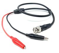 50cm BNC Male Plug to Dual Crocodile Clip Test Cable - Oscilloscope Probe Lead for Electrical Testing and Signal Analysis