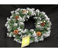 50cm Christmas Wreath Snow Tips with Berry & Cones