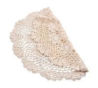 50cm Crochet Cotton Floral Tablecloth, Vintage Round Lace Cover for Home, Cafe, Restaurant, and Photo Background Decoration (White)