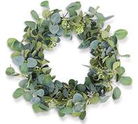 50cm Eucalyptus Wreath - All Season Greenery Door Decor | Natural-Look Leaf Wreath for Wall & Outdoor Use