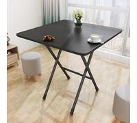 50cm Folding Square Dining Table, Black - Space-Saving Indoor/Outdoor Table for 4 People, Portable & Stylish for Patios, Balconies & Small Spaces