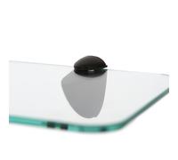 Harbour Housewares Rounded Floating Glass Shelf - 50Cm - Black Brackets - Bathroom Shower Storage Vanity Display Unit Shelf