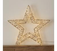 50cm Gold Light Up Christmas Star 240 Warm White LED Timer