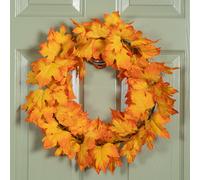 Samuel Alexander 50cm Hanging Bright Autumn Faux Wreath in Orange Samuel Alexander Orange