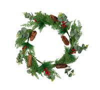 50cm Hanging Christmas Eucalyptus Wreath with Red Berries & Pinecones Samuel Alexander Multi One Size