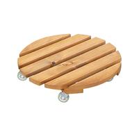 50cm Heavy Duty Traditional Wooden Plant Stand Trolley On Metal Castor Wheels - Single - Samuel Alexander | TJ Hughes
