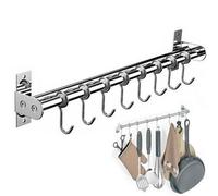50Cm Kitchen Cupboard Wall Mounted 8 Hooks Tool Utensil Holder Hanging Rail Rack