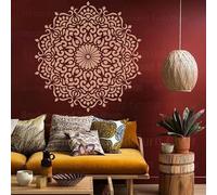 50cm Mandala Round Flower Lotus Stencils Mandala Stencil Paint Big Flooring Template Reusable Tile Niche Wall Furniture Templates to Patterns for Decoration Frames Walls Large Pattern Seeds