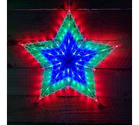50cm Multi Colour LED Window Star Light Up Indoor/Outdoor Christmas Decorations Samuel Alexander Multi One Size