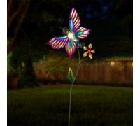 50cm Pink Metal Butterfly Solar Stake Light Marco Paul Pink One Size
