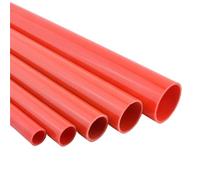 50cm PVC Water Pipe 25~50mm Red/Orange/Blue/Purple Aquarium Fish Tank Water Supply Pipeline Garden Irrigation Household PVC Pipe(Red,Outer Diameter 40mm)