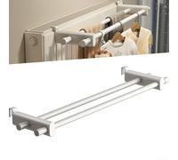 50cm Radiator Towel Rail Hanging, Removable Mount Towel Rack Rod, hook drying rack For 0.3m~2m Heating Radiator