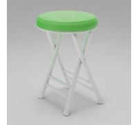 50cm Round Folding Stool Lightweight Portable Bar Chair Cushioned Kitchen Seat Max Load 150kg Perfect for Home Outdoor and Events (Dark Green)