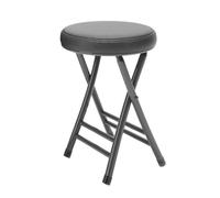 50cm Round Folding Stool Padded Bar Chair for Kitchen & Home Lightweight & Portable Max Load 150kg Ideal for Dining Outdoor Grey & Black Colors