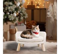 50cm Round Indoor Cat Stool Bed with Wooden Legs
